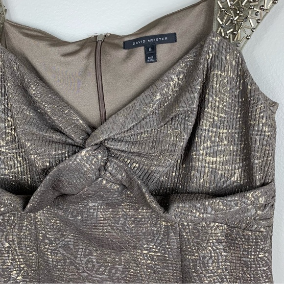 David Meister | Embroidered Cap Sleeve Cocktail Dress | Size 8 - Picture 10 of 15